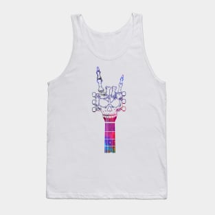 Rock 'n Roll Skeleton Hand Guitar design Tank Top